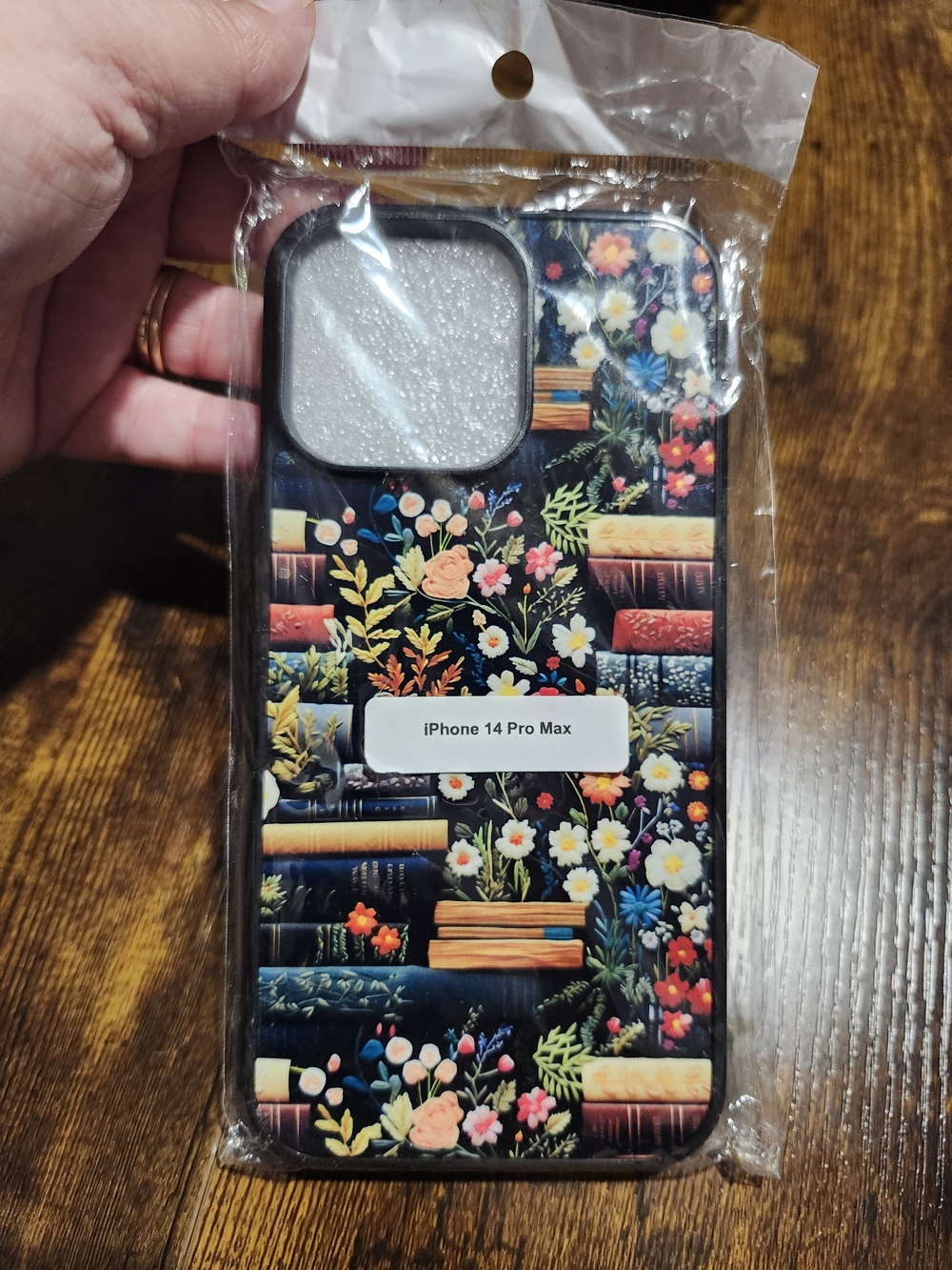 Floral Books Pattern Phone Case for iPhone 14 Pro Max - Black Multi